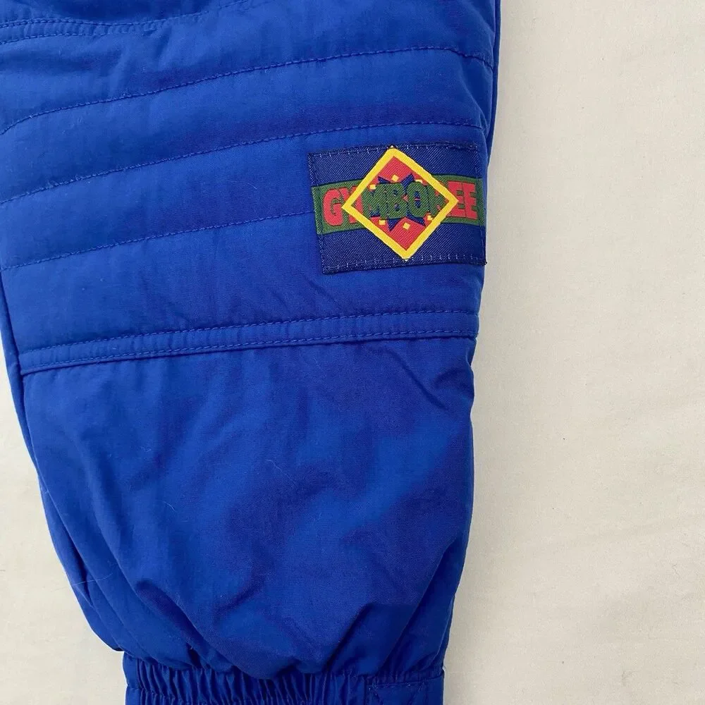 Gymboree Snow Pants Boys XL Blue Vintage Rainbow Tag Pull On Winter Outdoor